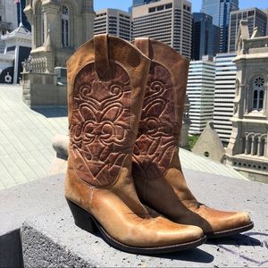 brown and tan western boots by penny loves kenny